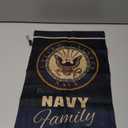 Navy Proudly Family Burlap Garden Flag - Armed Forces USN Seabee United State American Military Veteran Retire Official - House Decoration Banner Small Yard Gift Double-Sided Made in USA 13 X 18.5