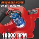 Cordless Leaf Blower for Milwaukee M18 Battery,Electric Jobsite Air Blower with Brushless Motor,6 Variable Speed Up to 180MPH,2-in-1 Handle Electric Blower and Vacuum Cleaner(Battery Not Included)