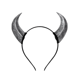 Black Witch Demon Horns Headband Devil Headpiece Halloween Evil Headdress Costume
