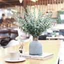 Canlierr 200 Pcs Eucalyptus Stems Faux Greenery Artificial Eucalyptus Leaves Decor Greenery Stems Branch for Wedding Centerpiece Flower Bouquet Farmhouse Home (Dark Green)