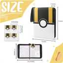 Card Binder 4 Pocket, Trading Card Holder Fits 400 Cards With 50 Removable Sleeves, Portable Collection Card Ablum, Game Card Case book With Zipper for Gift - Black