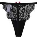 Pack of 6 Women Lacy G-String Thongs No Show Panties Sexy Underwear Assorted Lace Pattern and Colors (M)