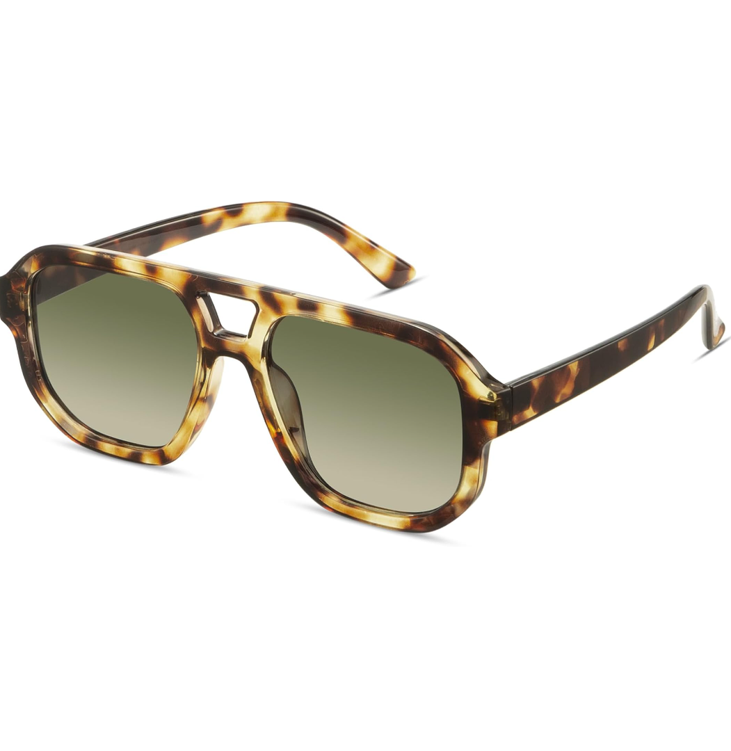 livho Trendy Polarized Square Aviator Sunglasses Women Men Square Eyewear Frame, Retro Sun Glasses for Women Men 2025 Shades