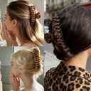 5.5 Inches Extra Large Hair Clips for Long Thick Hair Women’s Jumbo Hair Claw Clips 2 Counts in Set Hair Accessories (light leopard and coffee leopard)