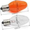 Night Light Bulb,Scentsy Light Bulbs for Warmer,Plug-in Nightlight Wax Warmer Bulbs,Replacement Light Bulbs for Salt Lamps,E12 Base Clear and Orange Bulbs 120V 7W 45 lumens