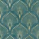 Livelynine 17.5x276 Art Deco Peel and Stick Wallpaper Vintage Teal Green Gold Elegant Wall Paper Renter Friendly Boho Peacock Feather Vinyl Wrap Self Adhesive Contact Paper Decorative for Furniture