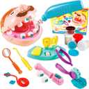 Dentist Color Dough Set, Dental Tools Kit Drill and Fill, Doctor DIY Playset Toys for Kids Toddlers 3 Years and Up, Art & Craft Gift with Moulds, Models, 5 Non-Toxic Color