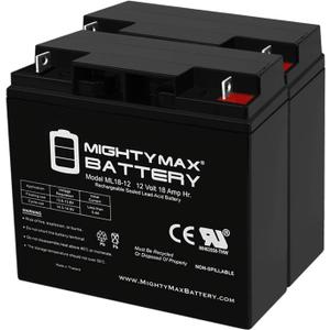 Mighty Max Battery ML18-12 - 12V 18AH Battery Replaces Pride Mobility Go-Go Elite Battery - 2 Pack