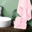Elvana Home Ultra Soft 6 Pack Cotton Towel Set, Contains 2 Bath Towels 28x55 inch, 2 Hand Towels 16x24 inch & 2 Wash Coths 12x12 inch, Ideal Everyday use, Compact & Lightweight - Pink