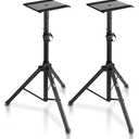 Pyle Adjustable Speaker Stand Pair – Dual Studio Monitor Tripod with Metal Base, Anti-Slip Speaker Pads, Height Adjustment from 34” to 53” – Ideal for Home, Studio, and DJ Use, 90 lbs Weight Capacity
