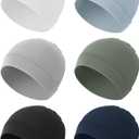 Konssy 6-Pack Baby Beanie Hats for Newborns, Soft Infant Caps for Boys & Girls, 0-6 Months (Blue)