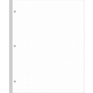3-Hole Dotted Paper Refills, Letter Size 100Sheets / 200Pages Loose-Leaf Paper, 100gsm, White, 8.5'' x 11''