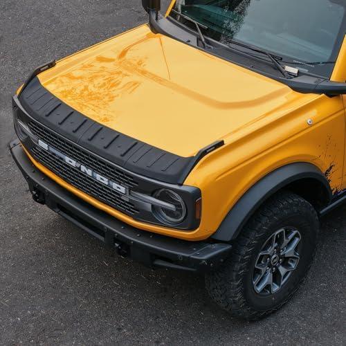 Broaddict Hood Deflector Fit for Ford Bronco 4-Door & 2-Door 2021 2022 2023 2024 2025 2026, Flexible TPE Hood Protector, Trail Armor Hood Guard Shield Bug Deflector, Stone & Debris Guard