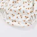 Baby Girl Bodysuit and Headband Outfit Cotton Ruffle Sleeveless Baby Clothes (0-3 Months, Pink Flowers)