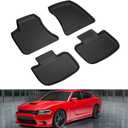 KIWI MASTER Floor Mats for 2011-2023 Dodge Charger RWD/Chrysler 300 RWD All Weather Custom Fit Mat Front & Rear 2 Row Seat TPE Slush Liners Set Black