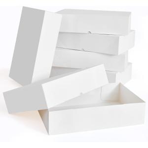 YANGTE 24 Premium Gift Boxes with Lids for Presents, Extra Large White Boxes for Wrapping Gifts, 4-inch Deep Clothing Gift Boxes for Robe, Sweater, Shirt, and Christmas Gift