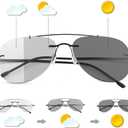 MIRYEA Photochromic Progressive Multifocus Reading Sunglasses Transition UV400 Sun Readers Blue Light Blocking Glasses (Black)