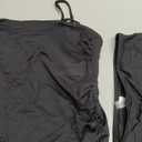 Aqua Eve Bandeau Swimsuits for Women Two Piece Bathing Suits Ruched Tummy Control Tankini Sets Strapless Swimwear (Medium, Black)