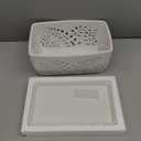 Ceramic Orchid Pot, 10 Inch Orchid Pots with Holes, Premium Thickened Handmade Glazed Pot for Orchidaceae Plants, Indoor Outdoor Decorative Flower Pots for Easy Repotting (Retro White)