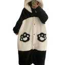 ZITEZHGO Cute Wearable Blanket Hoodie for Adult Women Men Kawaii Animal Fun Blanket Carpet Warm Cozy Hoodie Blanket Pajamas (Panda,XL)