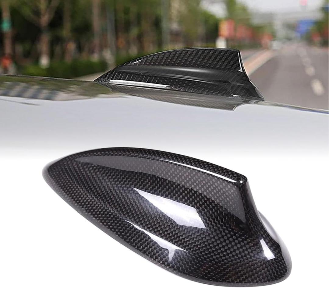 GXARTS Black Real Carbon Fiber Antenna Cap Cover Compatible with BMW F30 F22 F32 F36 F80 F82 M3 M4 2013 2014 2015 2016 2017 2018 Direct Stick On