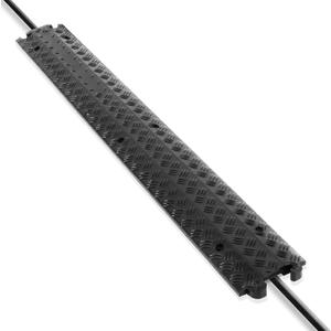 Pyle Durable Cable Protection Ramp Cover - Supports 11000lbs Single Channel Heavy Duty Hose and Cord Track Floor Protection, 39.4 x 5.11 x 0.78 Cable Concealer for Indoor Outdoor Use -PCBLCO101BK (Black)