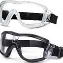 Kids Safety Goggles, Toddler Safety Glasses With UV Anti-Fog,Clear Lens Glasses Cleaning Cloth Included (White+black)