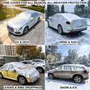 Padded Half Car Cover Hail Protector Universal Hatchback Sedan SUV | Heavy Duty Vechile Shield with Cotton Padding All-Season Protection Against UV, Heat, Hail, Snow, Ice & Dust Outdoor Parking