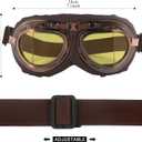 Motorcycle Goggles Vintage Pilot Glasses Anti Fog Dustproof ATV Off Road Motorbike Helmet Eyewear Cruiser Scooter Aviator Goggles Protect for Ridding Motorcross Racing (Brown) (1pcs Brown-yellow Lens)