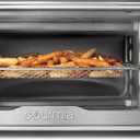 Gourmia GTF7350 6-in-1 Multi-function, Stainless Steel Air Fryer Oven - 6 Cooking Functions - Fry Basket, Oven Rack, Baking Pan & Crumb Tray, Included + Recipe Book (Silver)