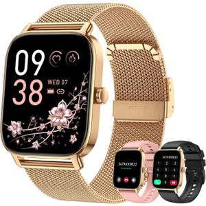 Smart Watch for Women Android/ iPhone: Fitness Tracker Smart Watches Rose Gold IP68 Waterproof Bluetooth Calls Answer&Make 1.85" Smartwatch Activity Pedometer Heart Rate SpO2 Monitor 120+ Sports Model