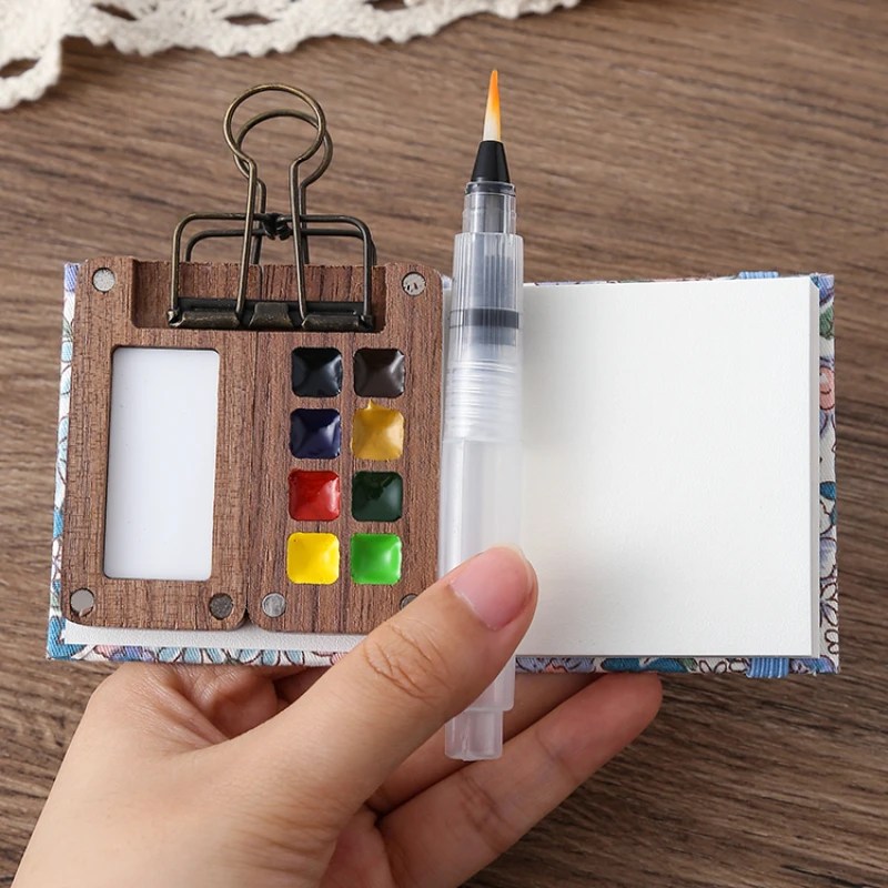 Watercolor Painting Kit W/ Small 3.5" x 3.5" Booklet For Paintings