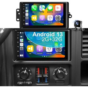 5GWiFi6 Upgrade Radio for Chevrolet Chevy Silverado 1500 2003-2006, Tahoe GMC Sierra 1500 2003-2006, Yukon 2004-2006, Colorado Avalanche Savana Stereo Touchscreen 7" CarPlay Android Auto GPS Camera FM