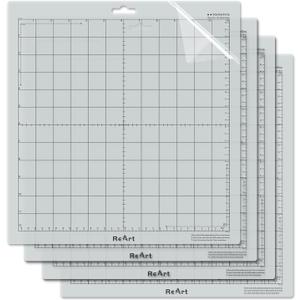 ReArt Standard Grip Cutting Mat for Silhouette Cameo 4/3/2/1-4 Packs 12" x 12" Adhesive Cut Mat Replacement Set Matts Vinyl Craft