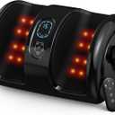 HTM Shiatsu Foot and Calf Massager with Heat 3 Vibration Speeds and 3 Modes, 3D Deep Kneading & Rolling, Electric Foot Massager with Remote, Machine-Washable Cover, Gift for Men/Women/Birthday