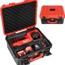 Air Compressor Case for Milwaukee M18 Inflator - Waterproof Hard Shell Air Pump Storage Bag Compatible with Milwaukee Tire Inflator 2848-20, Battery Pack 18V 3.0 to 12.0 Ah & Chargers (Case Only) (Red)