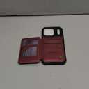 Vinich for iPhone 17 Pro Wallet Case with Card Holder, RFID Blocking Credit Slots Kickstand Shockproof Phone Cover Fit for iPhone 17 Pro 6.3" Wine Red