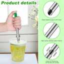Lasnten 2 Pack Straw Puncher for Plastic Lids Lemonade Cups, Stainless Steel Straw Hole Puncher Punching Tools for Cafe Drinks Deli Container Squeezed Fresh Lemonade Stand Supplies(6.3 Inch,Green)