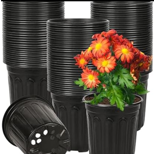 JNYONG 1 Gallon 120 Pack Plant Nursery Pots for Plants, Thickened Soft Plastic Seed Starting Pots with Drainage Holes,Seed Starting Pot Flower Plant Container for Succulents，Seedlings Pack Of 2