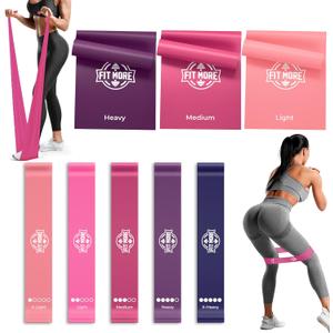 Resistance Bands for Women with Free Guided Workout Videos  Pilates Equipment & Exercise Set, LatexFree TPE, 5 Loop & 3 Flat Bands for Home, Gym, Toning & Recovery