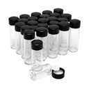 100Pcs 1 Dram Glass Sample Bottles with Screw Caps - Liquids (5ml, Clear)