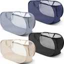 4 Pack Pop-Up Mesh Laundry Basket,Four Colors Pop Up Mesh Hamper,Opening Foldable Laundry Baskets with Durable Handle Plastic Clothes Baskets for Home College Dorm Travel Clothes Organization