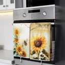 Geyoga 6 Pieces Sunflower Kitchen Towels Absorbent Dish Hand Towel Decorative Tea Washcloth for Summer Kitchen Bathroom Home Decor, 16 x 24 Inch