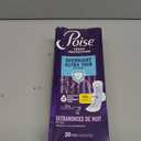 Poise Overnight Ultra Thin Incontinence & Postpartum Pads with Wings for Bladder Leaks, 8 Drop Extra Absorbent, Long Length, 20 Count