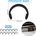 12pcs Retaining Clip Rings for Cricut Maker, Metal C-Shaped Rubber Roller Resolution Rubber Roller Replacement, Keeping Rubber Roller in Place (Black)