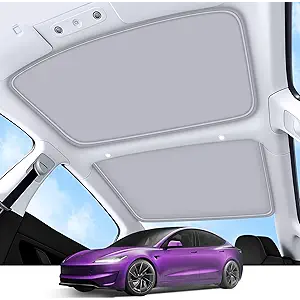 2026 Upgrade Sunshade Roof For Tesla Model 3 Highland 2022-2026 [No-Gap/Sag-Free] Heat Insulation Glass Roof Sunshade Sunroof for Tesla Model 3 Accessories 2026 2025 2024 202 2022 Beige