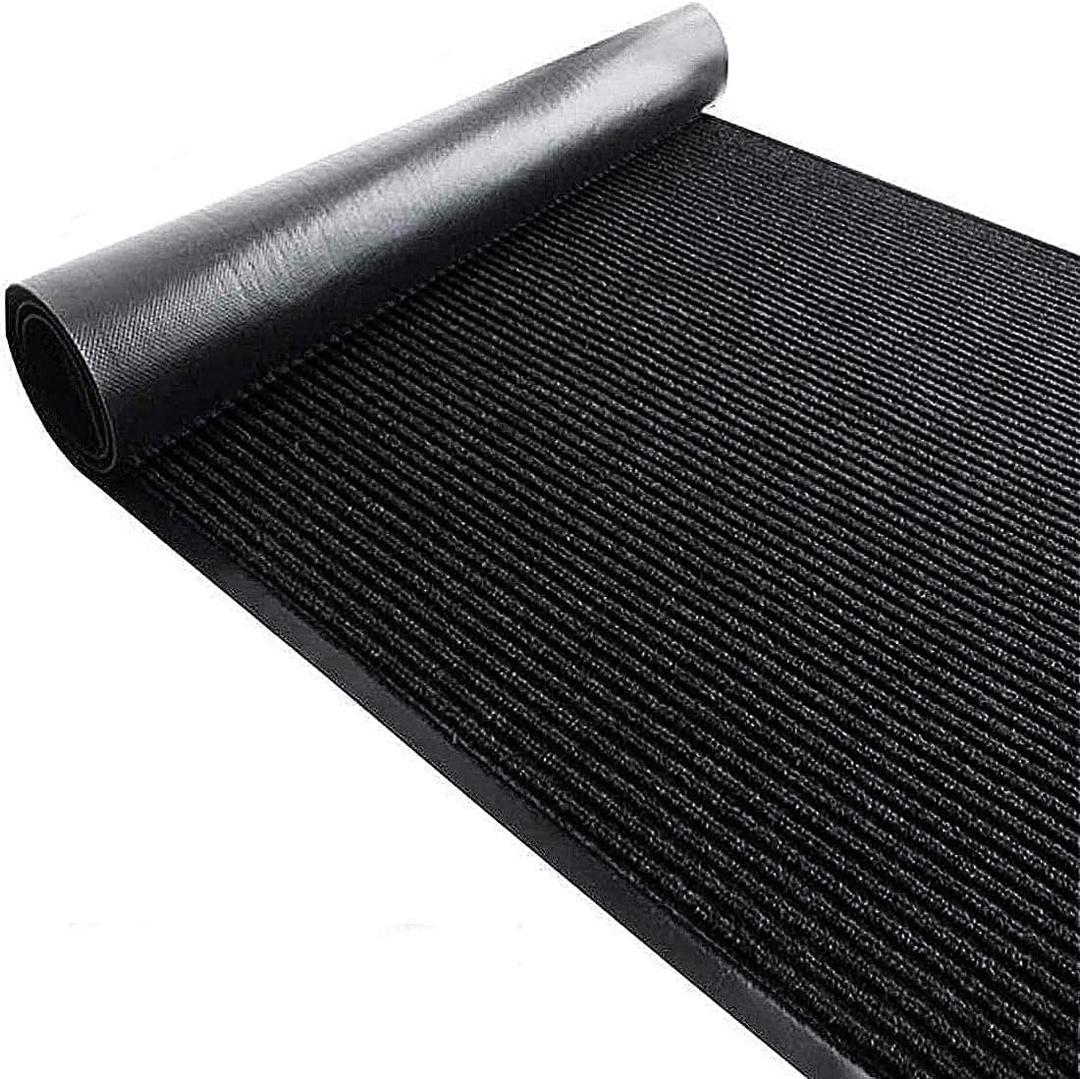 TANYOYO 3' X 6' Commercial Grade Door Floor Mat Brush Step Entrance Mat Vinyl Backed Utility Doormat Heavy Duty Floor Rugs Commercial Outdoor Carpet Indoor Entrance Mat Black