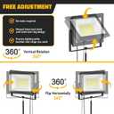 LIVOWALNY 2PCS LED Work Lights with Stand, 110W 11000 Lumens Portable Tripod Light with 13FT Cord, IP65 Waterproof Adjustable Head Tower Flood Light for Job Site Workshop Garage Construction Lighting
