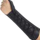 ArcheryMax Handmade Black Leather Arm Guard Bow Hand Shooting Glove, Left Hand
