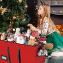 VoMii Large Christmas Figurine Storage Box & Nutcracker Storage Container Up To 8 Holiday Figurines,ornament Decor Organizer Storage Box ,15-Inch Red